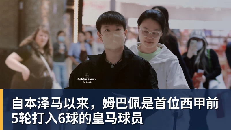 自本泽马以来，姆巴佩是首位西甲前5轮打入6球的皇马球员
